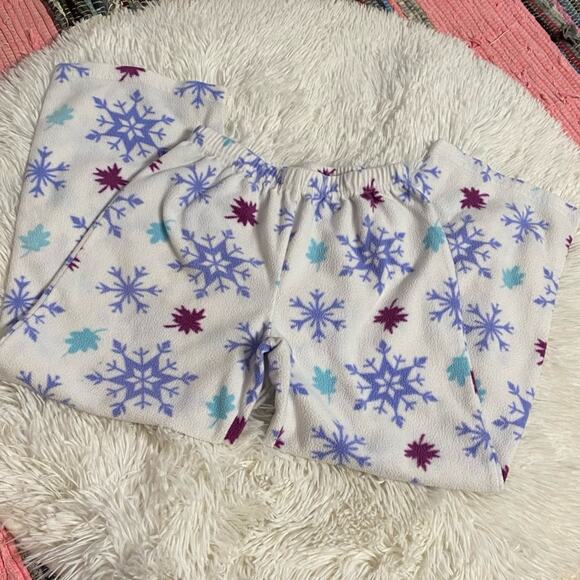 FROZEN • Snowflake Print Fleece Pajama Bottoms Pants - Picture 4 of 5